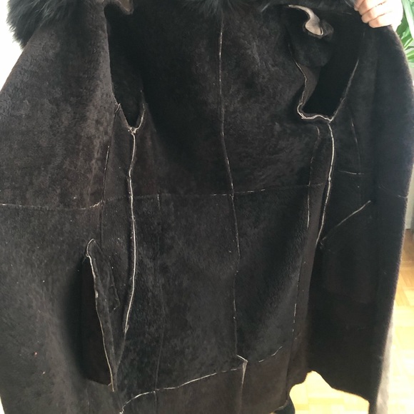 Fur trimmed shearling coat - Picture 8 of 8